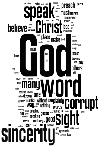 John Wesley's sermon: On Corrupting the Word of God (Wordle)
